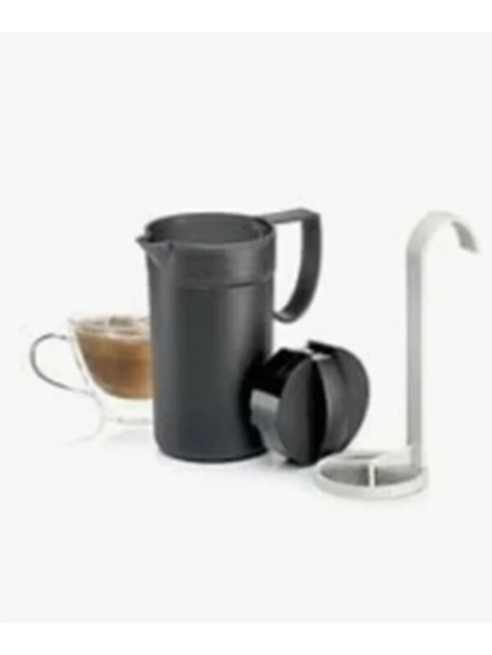 Tupperware Moments Milk Foamer Frother in Jet Black Portable Easy Coffee Tea New